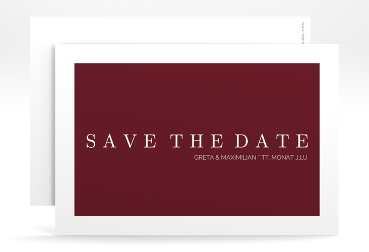 Save the Date-Karte Simply A6 Karte quer rot hochglanz