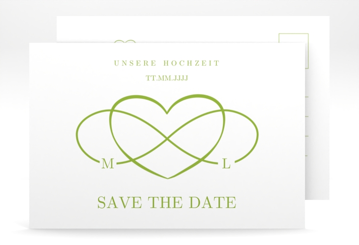 Save the Date-Postkarte Infinity A6 Postkarte gruen