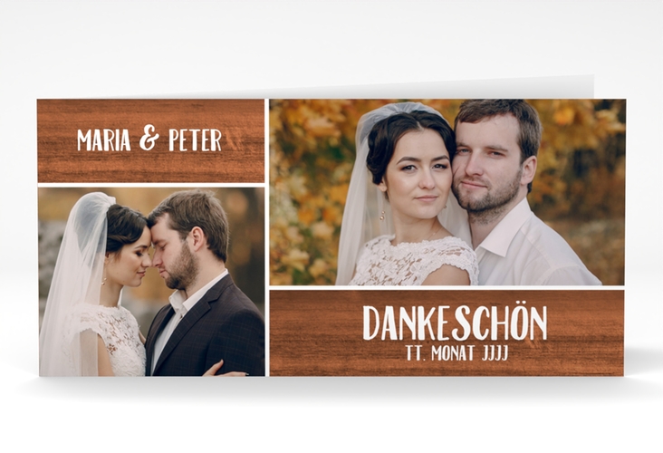 Danksagung Hochzeit Landliebe lange Klappkarte quer