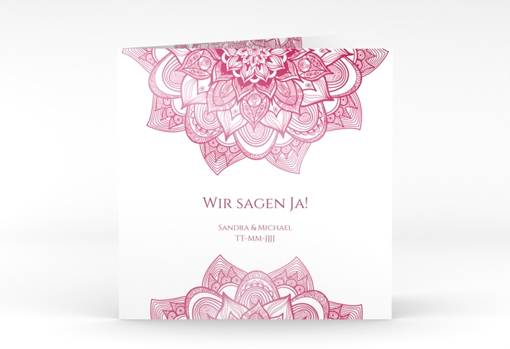 Hochzeitseinladung Delight quadr. Klappkarte pink