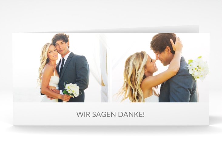 Danksagungskarte Hochzeit Vista lange Klappkarte quer hochglanz