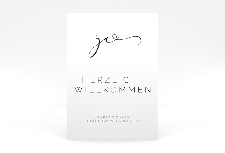 Willkommensschild Poster Jawort 50 x 70 cm Poster weiss modern minimalistisch mit veredelter Aufschrift