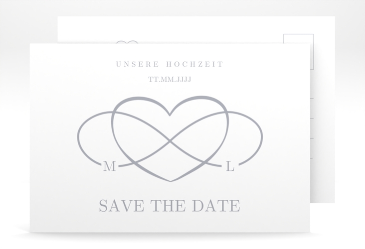 Save the Date-Postkarte Infinity A6 Postkarte grau