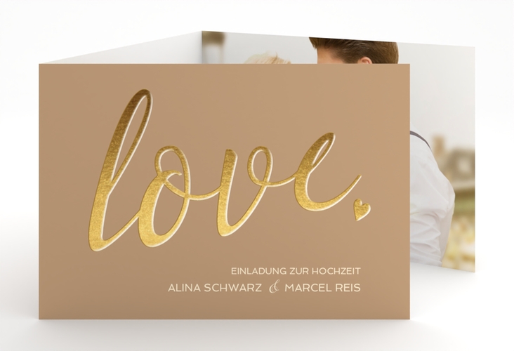 Hochzeitseinladung Glam A6 Doppel-Klappkarte