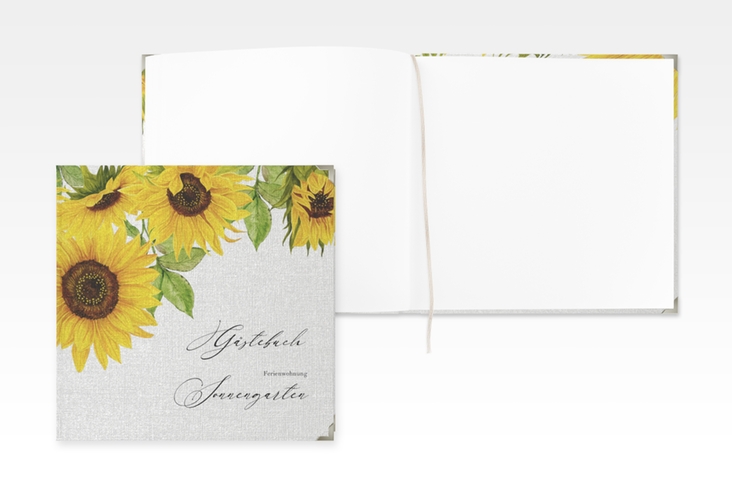 Gästebuch Selection Ferienwohnung Sonnengarten Leinen-Hardcover mit Sonnenblumen