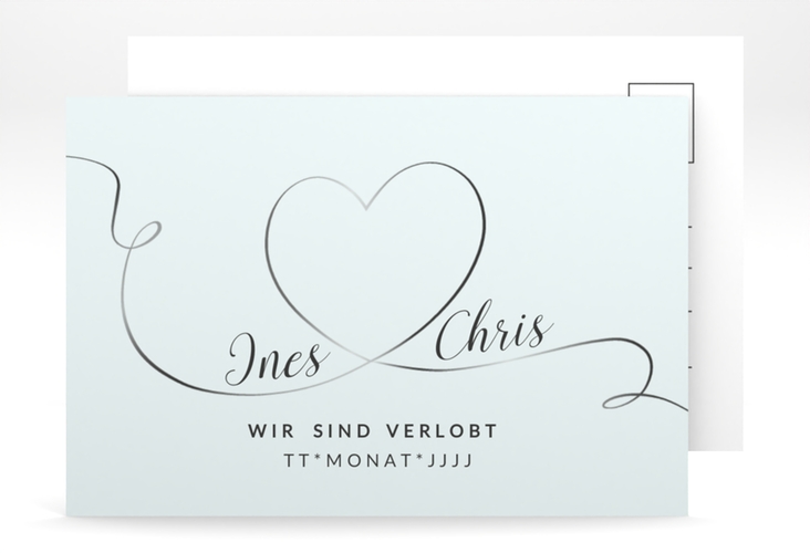 Verlobungskarte Hochzeit Dolce A6 Postkarte tuerkis