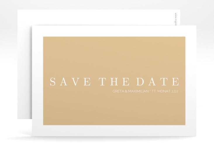 Save the Date-Karte Simply A6 Karte quer beige