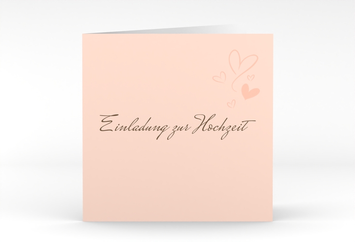 Hochzeitseinladung Purity quadr. Klappkarte apricot