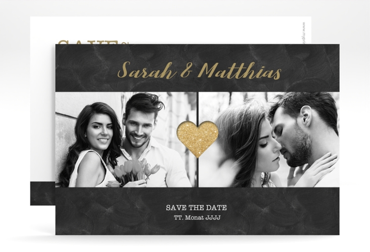 Save the Date-Karte Sparkly A6 Karte quer