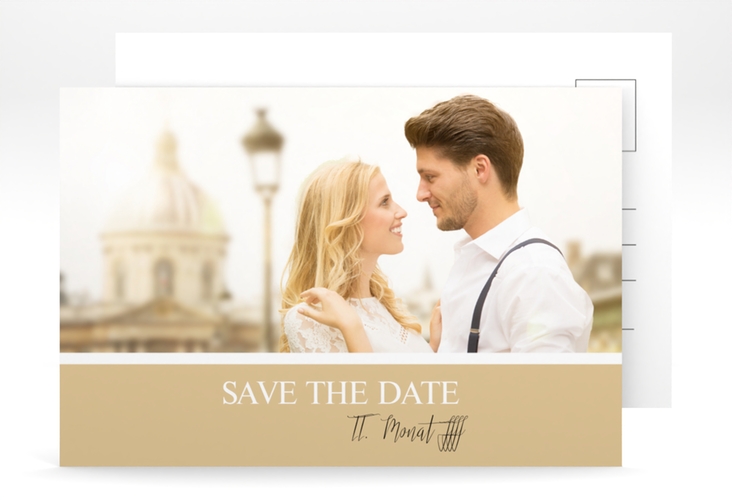 Save the Date-Postkarte Balance A6 Postkarte beige