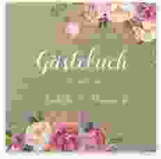 Gästebuch Selection Hochzeit Flowers Leinen-Hardcover Kraftpapier mit bunten Aquarell-Blumen