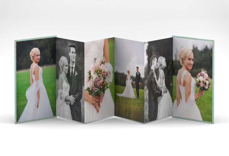 Foto-Leporello Hochzeit Glitter Leporello mint