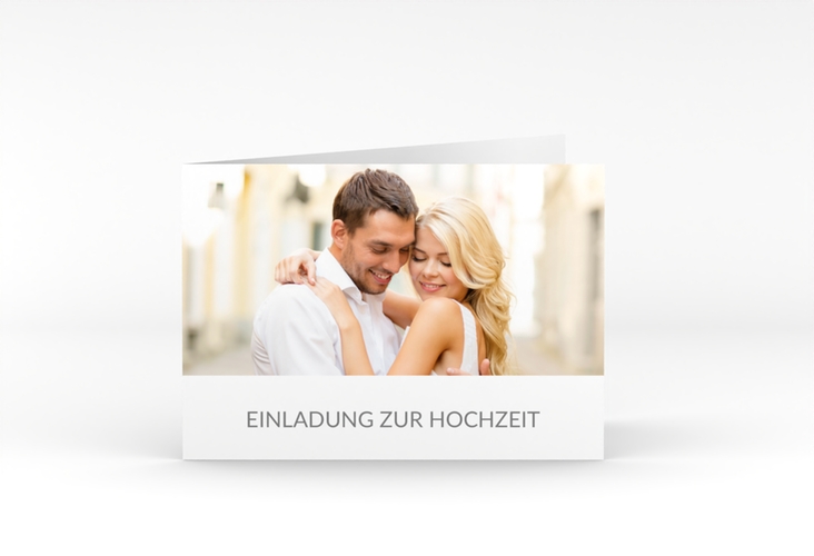 Hochzeitseinladung Vista A6 Klappkarte quer hochglanz