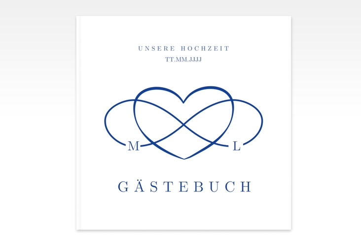 Gästebuch Creation Hochzeit Infinity 20 x 20 cm, Hardcover blau