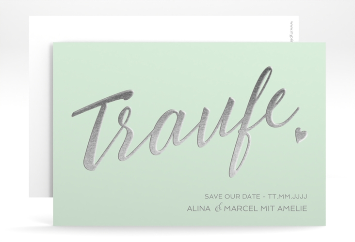 Save the Date-Karte Traufe A6 Karte quer mint