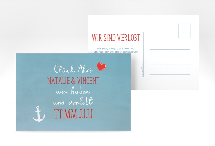 Verlobungskarte Hochzeit Ehehafen A6 Postkarte