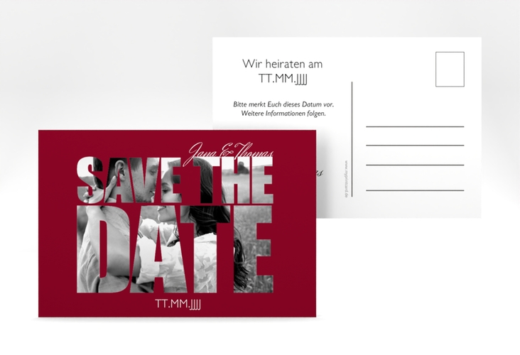 Save the Date-Postkarte  Letters A6 Postkarte hochglanz