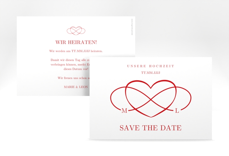 Save the Date-Karte Infinity A6 Karte quer rot