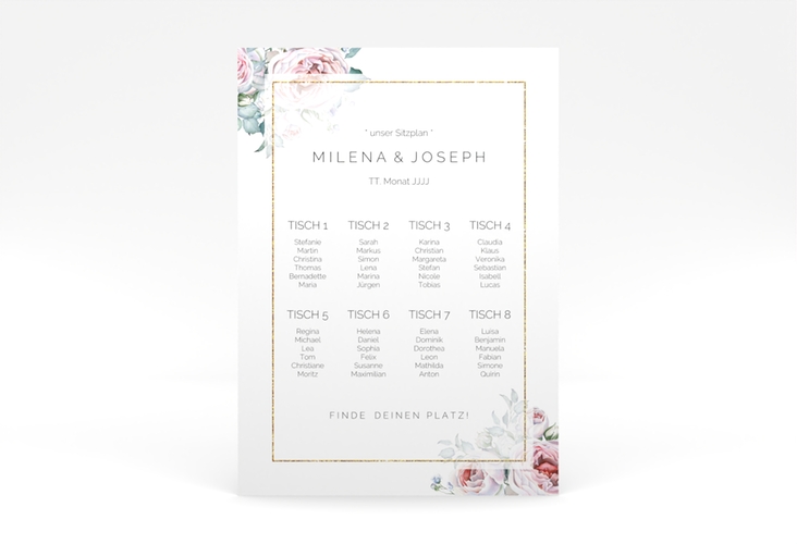 Sitzplan Poster Hochzeit Embrace 50 x 70 cm Poster