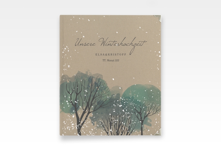 Hochzeitsalbum Winterhochzeit 21 x 25 cm Kraftpapier