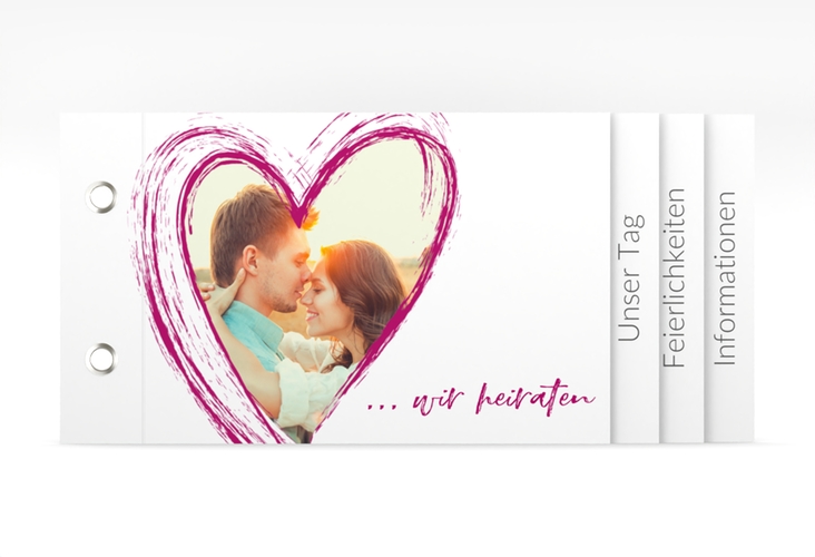 Hochzeitseinladung Liebe Booklet pink