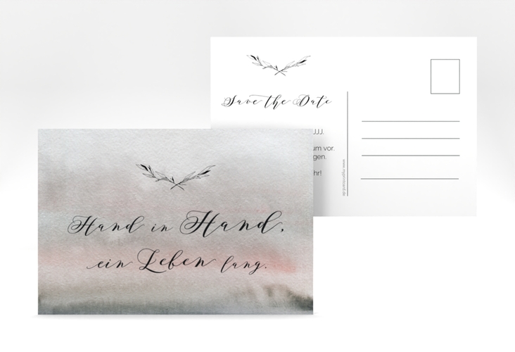 Save the Date-Postkarte Divine A6 Postkarte grau hochglanz