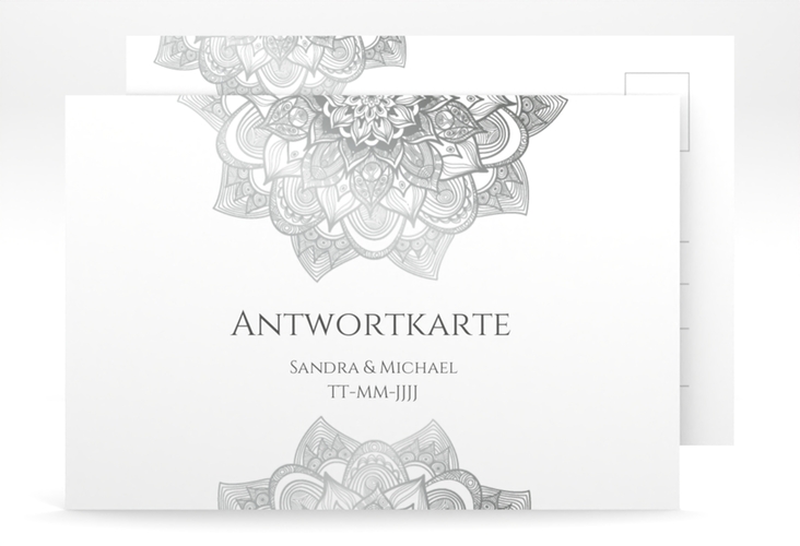 Antwortkarte Hochzeit Delight A6 Postkarte grau