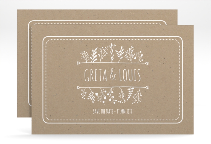 Save the Date-Karte Hochzeit Chalk A6 Karte quer Kraftpapier