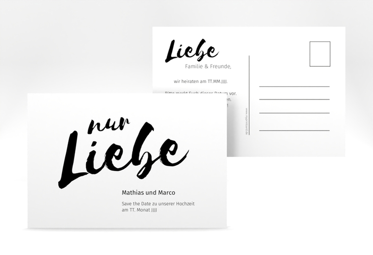 Save the Date-Postkarte Message A6 Postkarte weiss hochglanz