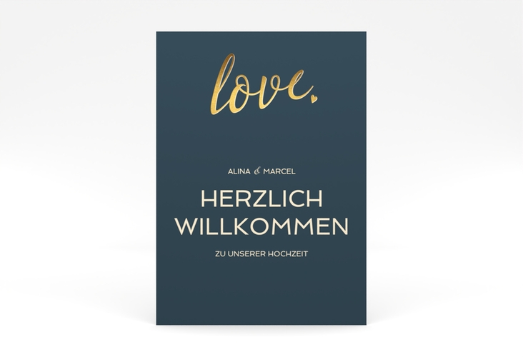 Willkommensschild Poster Glam 50 x 70 cm Poster blau