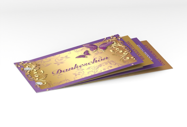 Danksagungskarte Hochzeit Toulouse Booklet lila