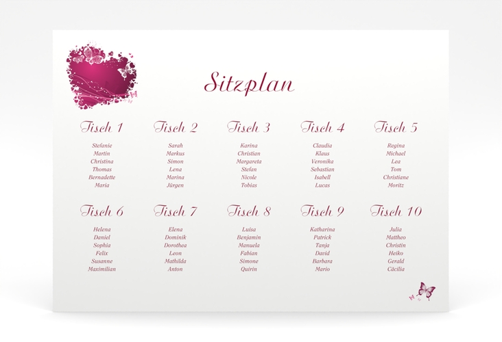 Sitzplan Poster Hochzeit Mailand 70 x 50 cm Poster