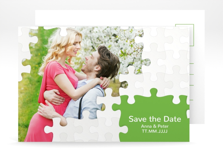 Save the Date-Postkarte Puzzle A6 Postkarte