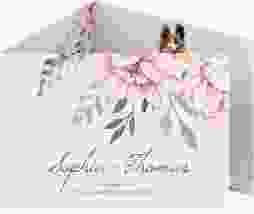 Hochzeitseinladung Blooming A6 Doppel-Klappkarte rosa