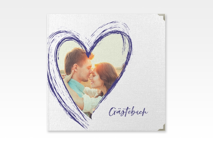 Gästebuch Selection Hochzeit Liebe Leinen-Hardcover blau