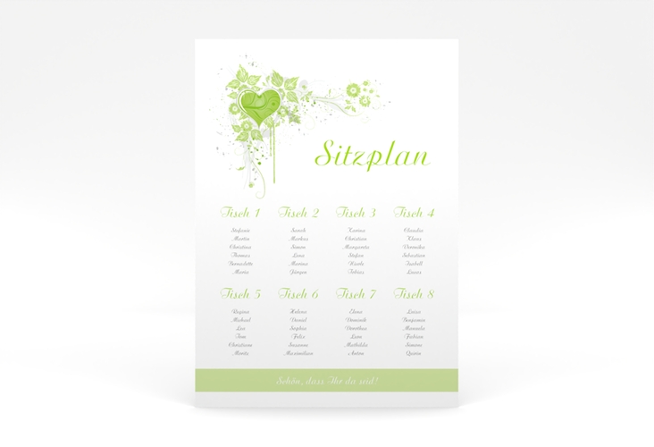 Sitzplan Poster Hochzeit Triest 50 x 70 cm Poster gruen