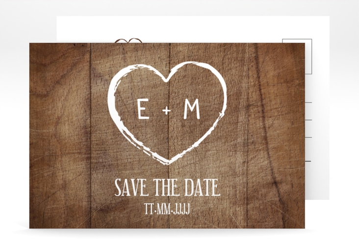 Save the Date-Postkarte Wood A6 Postkarte