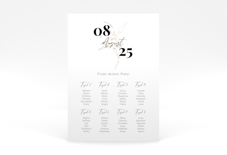 Sitzplan Poster Hochzeit Seed 50 x 70 cm Poster weiss