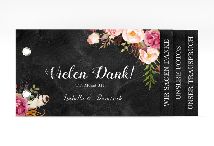 Danksagungskarte Flowers Booklet mit bunten Aquarell-Blumen