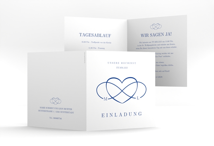 Hochzeitseinladung Infinity quadr. Klappkarte