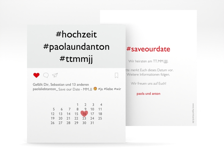 Save the Date-Kalenderblatt Posting Kalenderblatt-Karte