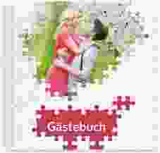 Gästebuch Hochzeit Puzzle Ringbindung rot