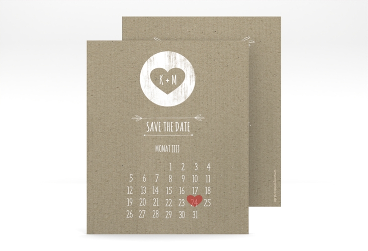 Save the Date-Kalenderblatt Shabby Kalenderblatt-Karte