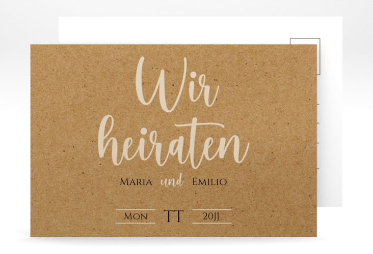 Save the Date-Postkarte Noble A6 Postkarte mit elegantem Schriftzug