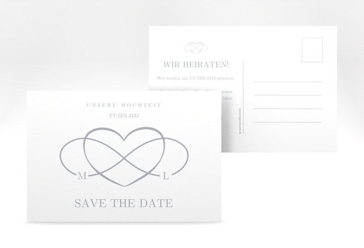 Save the Date-Postkarte Infinity A6 Postkarte grau