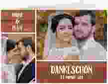 Danksagungskarte Hochzeit Landliebe A6 Klappkarte quer braun