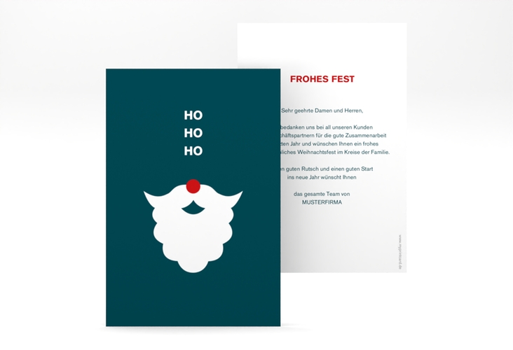 Business-Weihnachtskarte Hohoho A6 Karte hoch mit kreativer Grafik