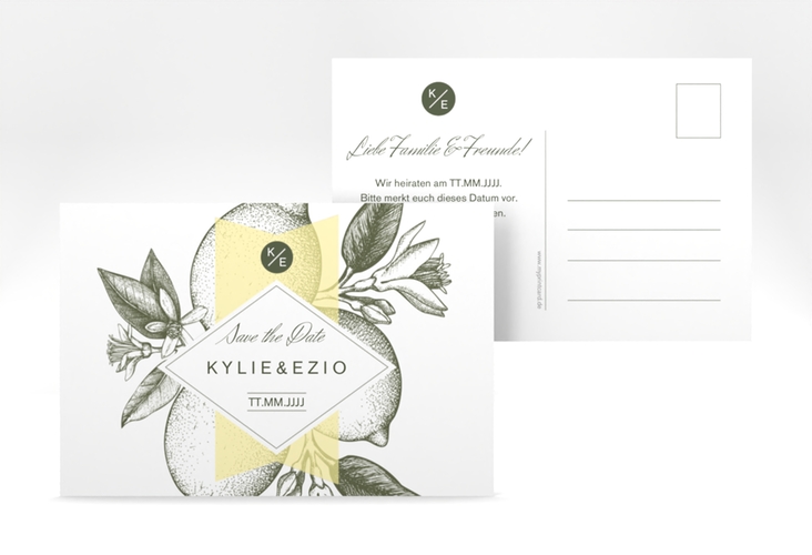 Save the Date-Postkarte Lemon A6 Postkarte