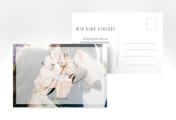 Verlobungskarte Hochzeit Amazing A6 Postkarte weiss