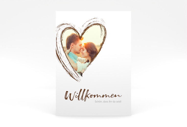 Willkommensschild Poster Liebe 50 x 70 cm Poster braun